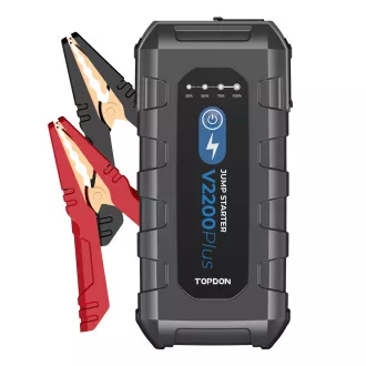 TOPDON V2200Plus/16000mAh/curent de ieșire maxim 2200A/2xUSB-A/USB-C/mufă DC/tester baterie