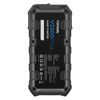 TOPDON V2200Plus/16000mAh/curent de ieșire maxim 2200A/2xUSB-A/USB-C/mufă DC/tester baterie