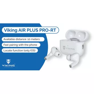 Căști Bluetooth fără fir Viking AIR PLUS/ANC/BT/Wireless/Alb