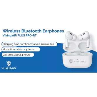 Căști Bluetooth fără fir Viking AIR PLUS/ANC/BT/Wireless/Alb