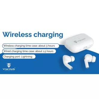 Căști Bluetooth fără fir Viking AIR PLUS/ANC/BT/Wireless/Alb