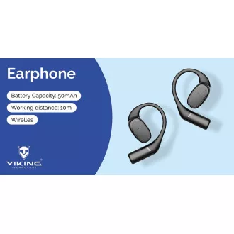 Căști Bluetooth fără fir Viking V49/BT/Wireless/Negre