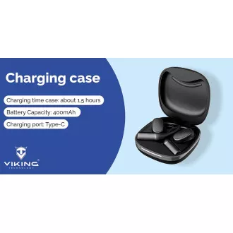 Căști Bluetooth fără fir Viking V49/BT/Wireless/Negre