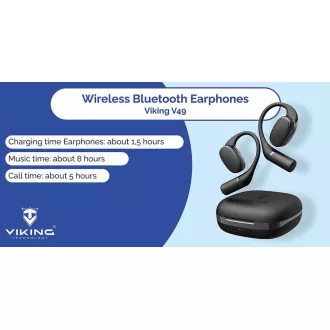 Căști Bluetooth fără fir Viking V49/BT/Wireless/Negre