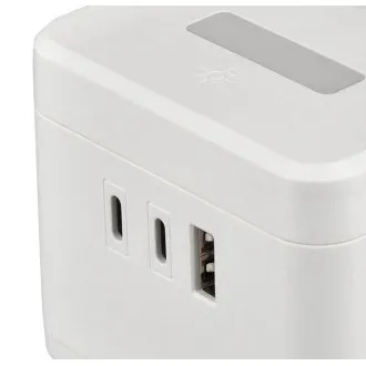 Adaptor de alimentare VIKING YC23H, alb/Ieșire: 2xAC, 1xUSB-A, 2xUSB-C/suport telefon mobil/lumină LED/cablu 1,4 m Adaptor de alimentare VIKING YC23H, alb/Ieșire: 2xAC, 1xUSB-A, 2xUSB-C/suport telefon mobil/lumină LED/cablu 1,4 m