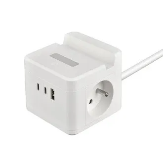Adaptor de alimentare VIKING YC23H, alb/Ieșire: 2xAC, 1xUSB-A, 2xUSB-C/suport telefon mobil/lumină LED/cablu 1,4 m Adaptor de alimentare VIKING YC23H, alb/Ieșire: 2xAC, 1xUSB-A, 2xUSB-C/suport telefon mobil/lumină LED/cablu 1,4 m