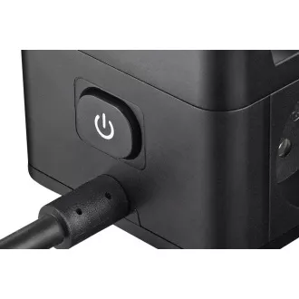 Adaptor de alimentare VIKING YC23H, negru/Ieșire: 2xAC, 1xUSB-A, 2xUSB-C/suport telefon mobil/lumină LED/cablu 1,4 m