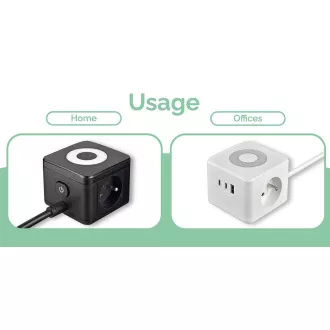 Adaptor de alimentare VIKING YC23L, negru/Ieșire: 2xAC, 1xUSB-A, 2xUSB-C/lampă LED tactilă/cablu de 1,4 m