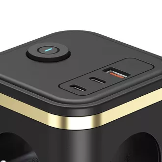 Adaptor de alimentare VIKING YC33, negru/Ieșire: 3xAC, 1xUSB-A, 2xUSB-C/Buton ON/OFF/Cablu 1.4m Adaptor de alimentare VIKING YC33, negru/Ieșire: 3xAC, 1xUSB-A, 2xUSB-C/Buton ON/OFF/Cablu 1.4m