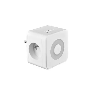 Adaptor de alimentare VIKING Y23L, alb/Ieșire: 2xAC, 1xUSB-A, 2xUSB-C/lumină LED tactilă