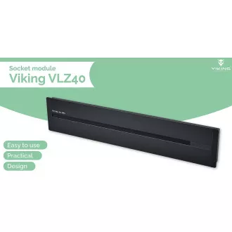 Prelungitor prize - încastrat Viking LZ40G/230V, 50Hz/lungime 40cm/gri/până la 5 module/IP20/aluminiu/încastrat