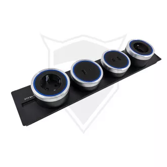 Priză încastrată Viking LZ60B/230V, 50Hz/lungime 60cm/negru/până la 7 module/IP20/aluminiu/încastrat