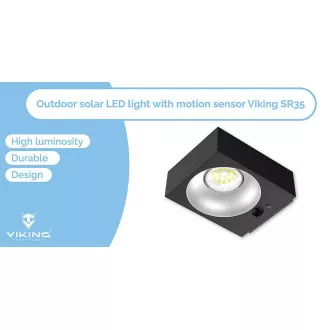 Lampă solară LED de exterior Viking SR35/Senzor de mișcare/1000 lm/IP65/4 moduri/alb zi Lampă solară LED de exterior Viking SR35/Senzor de mișcare/1000 lm/IP65/4 moduri/alb zi