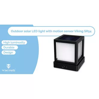 Lampă solară LED de exterior Viking SR54 / Lampă solară LED / Senzor de mișcare / 800 lm / IP65 Lampă solară LED de exterior Viking SR54 / Lampă solară LED / Senzor de mișcare / 800 lm / IP65