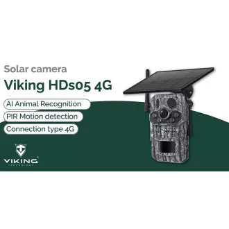 Cameră solară Viking HDs05 4G/2304x1296/detecție PIR/senzor de mișcare/7800mAh