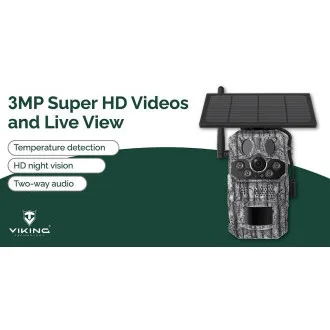 Cameră solară Viking HDs05 4G/2304x1296/detecție PIR/senzor de mișcare/7800mAh Cameră solară Viking HDs05 4G/2304x1296/detecție PIR/senzor de mișcare/7800mAh