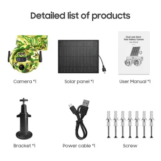 Cameră solară Viking HDs04 4G gri/2304x1296/detecție PIR/senzor de mișcare/7800mAh