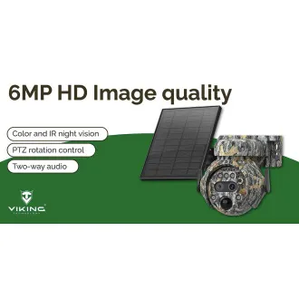Cameră solară Viking HDs04 4G gri/2304x1296/detecție PIR/senzor de mișcare/7800mAh