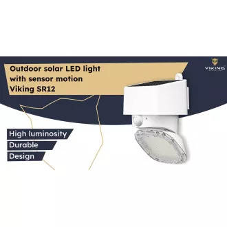 Lampă solară LED de exterior Viking SR12/2000lm /alimentată cu energie solară /3000K + 4000K (alb cald și alb-zi)