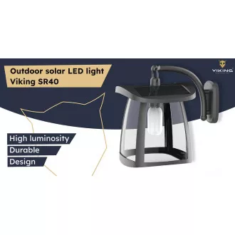 Lampă solară LED de exterior Viking SR10W/350lm/alimentare solară/4000K (alb-lumină)/4 moduri