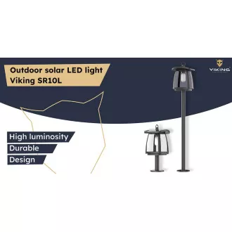 Lampă solară LED de exterior Viking SR10L/350lm/alimentare solară/4000K (alb-lumină)/4 moduri