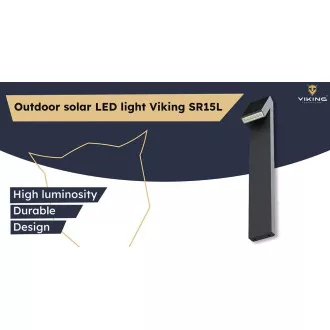 Lampă solară LED de exterior Viking SR15L/500lm/alimentare solară/3000K (alb cald)/4 moduri