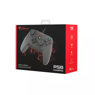 Gamepad cu fir Genesis P58, pentru PS3/PC, cu vibrații