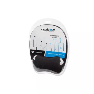 Pad mouse ergonomic Natec CHIPMUNK, spumă cu memorie, negru, 230x200 mm