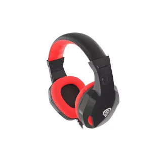 Căști stereo pentru jocuri Genesis Argon 110, negru-roșu, 2x jack