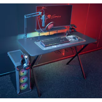 Genesis Holm 300 RGB - masă de joc cu iluminare de fundal RGB, 3xUSB 3.0, încărcător wireless pentru mobil Genesis Holm 300 RGB - masă de joc cu iluminare de fundal RGB, 3xUSB 3.0, încărcător wireless pentru mobil