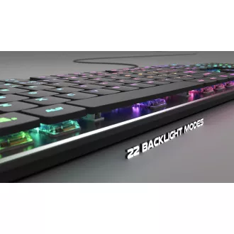 Tastatură mecanică Genesis Gaming THOR 420/RGB/Content Slim Blue/Wireless USB/US layout/Gray