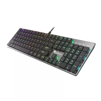Tastatură mecanică Genesis Gaming THOR 420/RGB/Content Slim Blue/Wireless USB/US layout/Gray