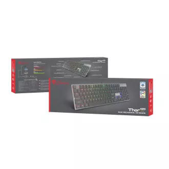 Tastatură mecanică Genesis Gaming THOR 420/RGB/Content Slim Blue/Wireless USB/US layout/Gray
