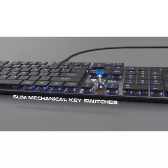 Tastatură mecanică Genesis Gaming THOR 420/RGB/Content Slim Blue/Wireless USB/US layout/Gray