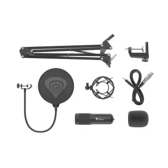 Microfon de streaming Genesis Radium 300, XLR, polarizare cardioidă, braț flexibil, filtru pop