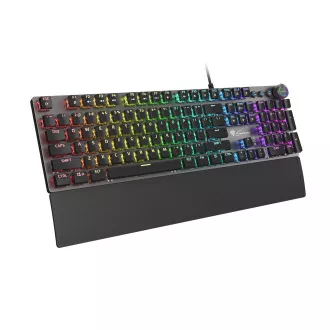 Tastatură mecanică Genesis Gaming THOR 380/RGB/Outemu Blue/Wireless USB/US layout/Negru