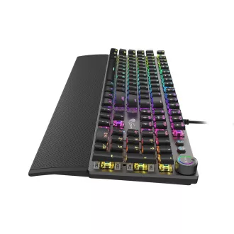Tastatură mecanică Genesis Gaming THOR 380/RGB/Outemu Blue/Wireless USB/US layout/Negru