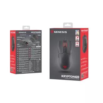 Mouse optic Genesis Gaming KRYPTON 750/RGB/8000 DPI/Gaming/Optic/8000 DPI/USB cu fir/Negru