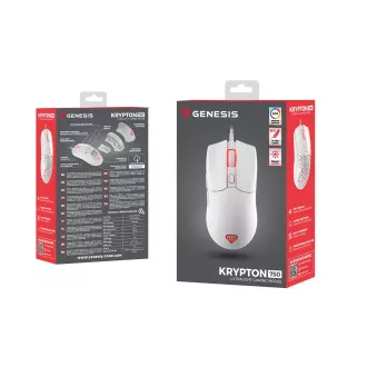 Mouse optic Genesis Gaming KRYPTON 750/RGB/8000 DPI/Gaming/Optic/8000 DPI/USB cu fir/Alb