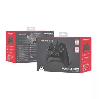 Gamepad cu fir Genesis MANGAN 300, pentru PC/Switch/Mobil, negru
