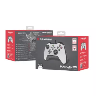 Gamepad cu fir Genesis MANGAN 300, pentru PC/Switch/Mobil, alb
