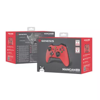 Gamepad wireless Genesis MANGAN 400 pentru PC/Switch/Mobil, roșu