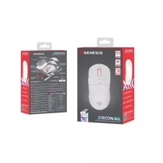 Mouse de gaming wireless Genesis ZIRCON XIII/Gaming/Optic/26.000 DPI/Wireless USB/Alb
