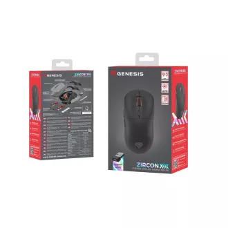 Mouse de gaming wireless Genesis ZIRCON XIII/Gaming/Optic/26.000 DPI/Wireless USB/Negru