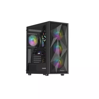 Carcasa computer Genesis DIAXID 605 ARGB/Midi Tower/Transpar./Negru