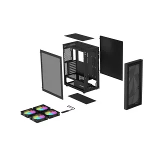 Carcasa computer Genesis DIAXID 605 ARGB/Midi Tower/Transpar./Negru