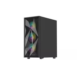 Carcasa computer Genesis DIAXID 605 ARGB/Midi Tower/Transpar./Negru