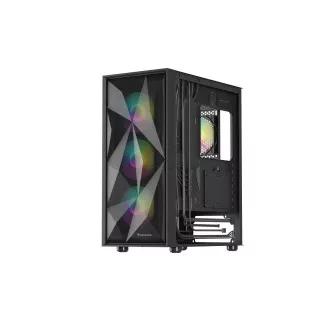 Carcasa computer Genesis DIAXID 605 ARGB/Midi Tower/Transpar./Negru