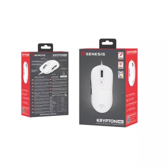Mouse pentru jocuri Genesis KRYPTON 660/Gaming/Optic/12.000 DPI/USB-A cu fir/Alb