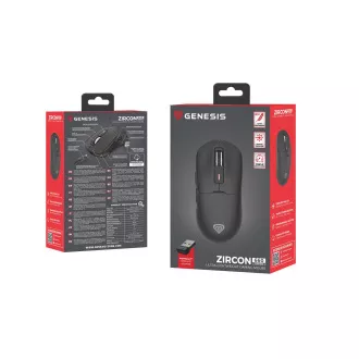 Mouse de gaming Genesis ZIRCON 660/Gaming/Optic/12.000 DPI/Fired/Wireless/Negru